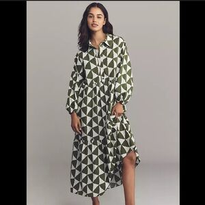 Maeve Bettina Tiered Midi Shirt Dress